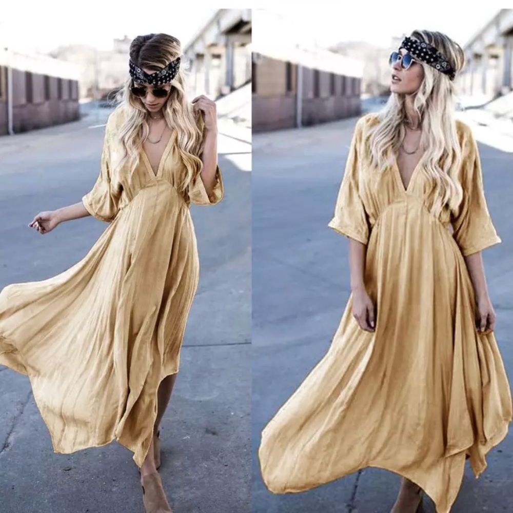 Mustard Yellow Boho Dress